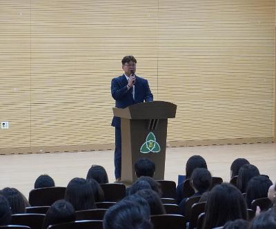 나상균 교장선생님 부임인사 및 학생자치회·학급임원 임명장 수여식